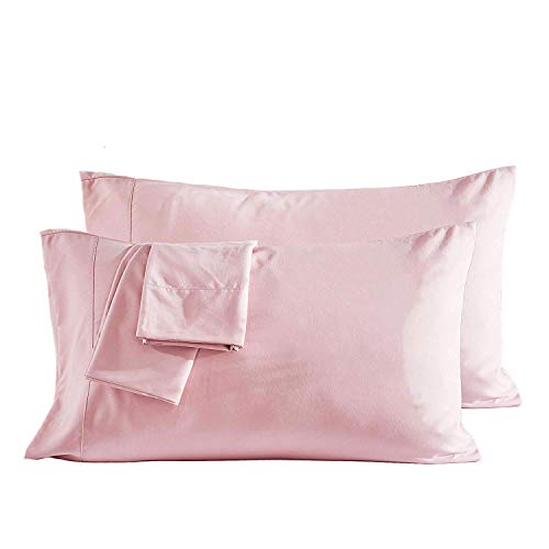 Dreaming Wapiti Pillow Cases, 100% Washed Microfiber Pillowcases Queen for Hair and Skin -2 Pack with Envelope Closure (Pink Mocha),