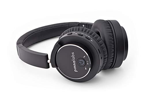 Pinna Labs Laguna Active Noise Cancelling (ANC), Adult/Teen Safe Volume Limit Mode, Premium Bluetooth On-Ear Headphone - 24H Playtime, Built-in Microphone, Full Swivel Earcups, 40mm Drivers - Black