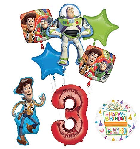 Mayflower Toy Story Party Supplies Woody, Buzz Lightyear and Friends 3rd Birthday Balloon Bouquet Decorations