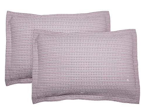 PHF Cotton Waffle Weave Pillow Shams Covers King Size, 2 Pack Luxurious Yarn Dyed Pillowcases, Soft Breathable Skin-Friendly Pillow Cases, 20" X 36", No Filling, Pale Purple