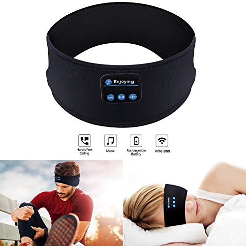 Bluetooth Headband Sleep Headphones,SKYEOL Wireless Bluetooth Sleeping Headband with Mic Built-in Stereo Speakers for Sleeping, Sports, Air Travel, Meditation and Relaxation (Black)