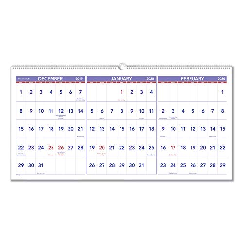 Book Cover AT-A-GLANCE 2020 Wall Calendar, 3-Month Display, 23-1/2