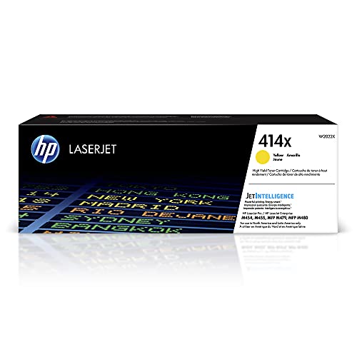 HP 414X Yellow Toner Cartridge | Works with Color LaserJet Enterprise M455dn, MFP M480f, Pro M454, MFP M479 Series | W2022X