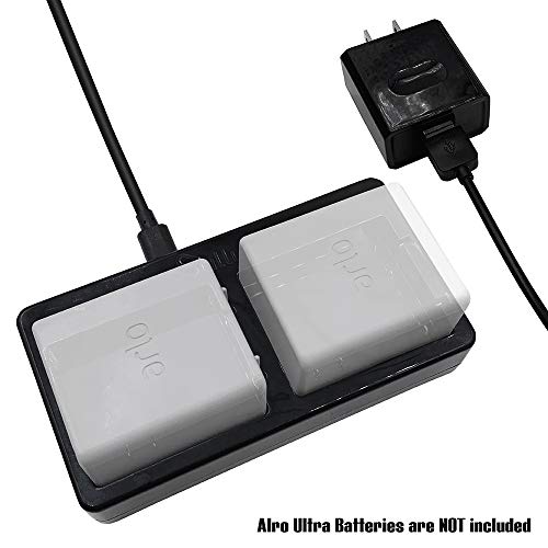 Book Cover Battery Charger Station for Arlo Ultra 4k (Black) - Dual Charging Station (2 Ports) - Charger for Arlo Ultra 4K Battery Only - Battery Security Camera Charger for Arlo Ultra - VMA5400C - by Sully