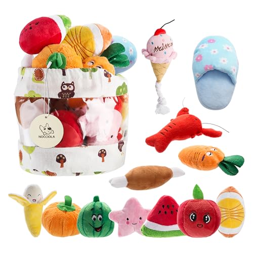NocciolaÂ  12 Pack Dog Squeaky Toys Cute Plush Toys For Small MediumÂ Dog|PetÂ Toys|Squeaky Toys|Plush Games| Carry Bag