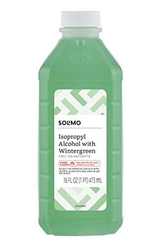 Amazon Brand - Solimo 50% Isopropyl Alcohol First Aid Antiseptic with Wintergreen, 16 Fluid Ounce