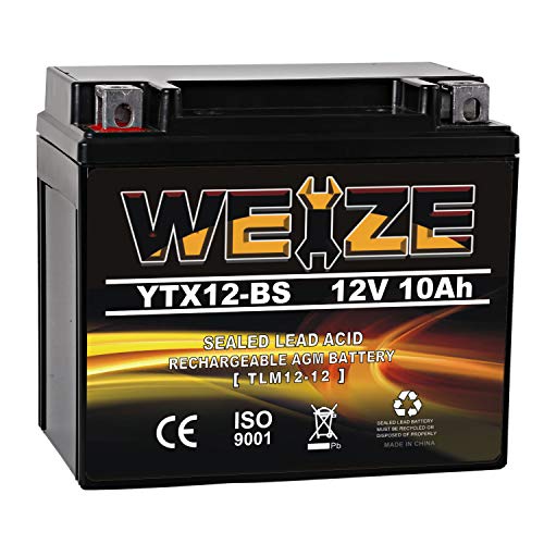 Weize YTX12-BS Motorcycle Battery High Performance - Maintenance Free - Sealed YTX12 BS AGM Rechargeable ATV Batteries For Honda Kawasaki Suzuki