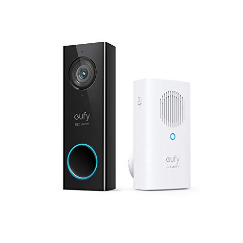 eufy Security, Wi-Fi Video Doorbell, 2K Resolution, No Monthly Fees, Local Storage, Human Detection, with Wireless Chimeâ€“Requires Existing Doorbell Wires and Installation Experience, 16-24 VAC, 30 VA
