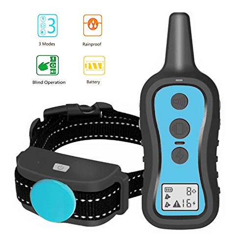 Perwin Dog Training Collar with Remote - Dog Shock Collar 1000ft Range Rainproof Dog Electric Collar with Beep Vibration Safety Shock for Small Medium Large Dog