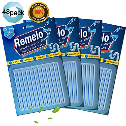 Drain Cleaner Sticks Kitchen Sink - Deodorizer Keeps Sewer Pipe Clear and Odor Free, Drain Cleaning Products As Seen On TV, Eliminate Odors and Prevents Clogged Drains Non-Toxic 48 P