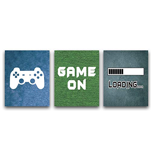 Unframed Video Game Themed Art Print Funny Gaming Poster, Set Of 3 (8â€X10â€)Canvas Gamer Wall Art Artwork For Boys Or Gaming Lovers Room Decor
