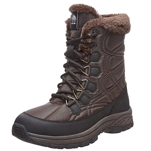CAMEL Women's Winter Boots Thermal Snow Outdoor Mid Calf Boot Waterproof Rain Booties with Warm Fur
