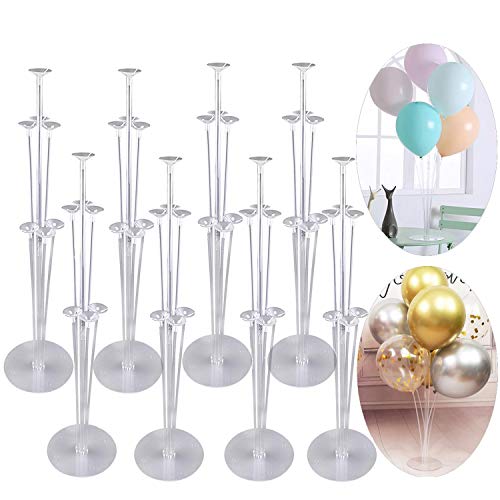 3 Sets Balloon Stand Holder Kit with 7 Sticks 7 Cups and 1 Base - Table Desktop Centerpiece Decorations for Wedding Birthday Baby Shower Party