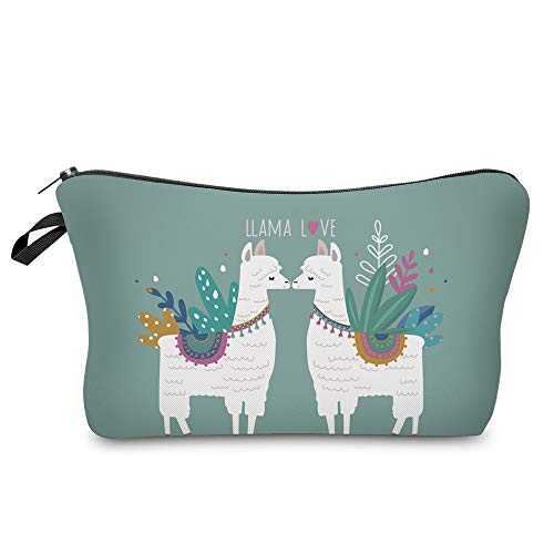LOOMILOO Water Resistant Cute Small Makeup Bag, Nice Printing Cosmetic Bags Travelling case (llama gifts 51434)