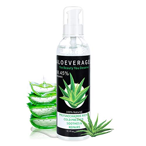 Aloe Vera Gel with 100% Naturally Aloe Barbadensis Great for Skin & Hair Care Pure Aloe Vera Absorbed Rapidly with No Sticky Residue
