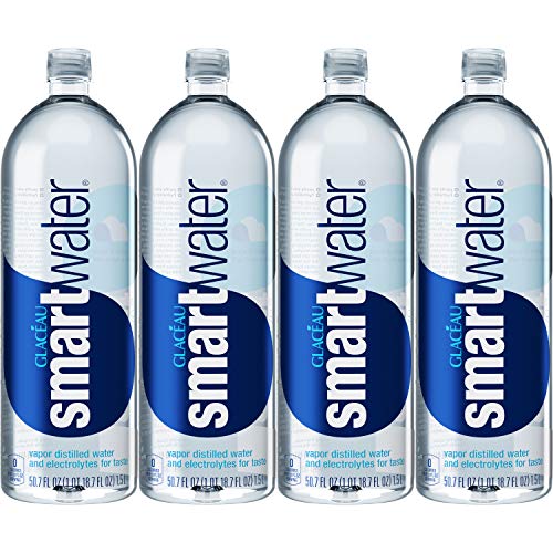 GlacÃ©au Smartwater, Vapor Distilled Water And Electrolytes For Taste, 1.5L Bottled Water (Pack of 4, Total of 202.8 Fl Oz)