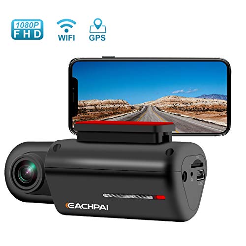 WiFi Dash Cam for Cars, HD 1080P, 150Â° Wide Angle, Built-in WiFi Dash Cam with Super Capacitor, G-Sensor and GPS, Super Night Vision, Loop Recording, Parking Monitor