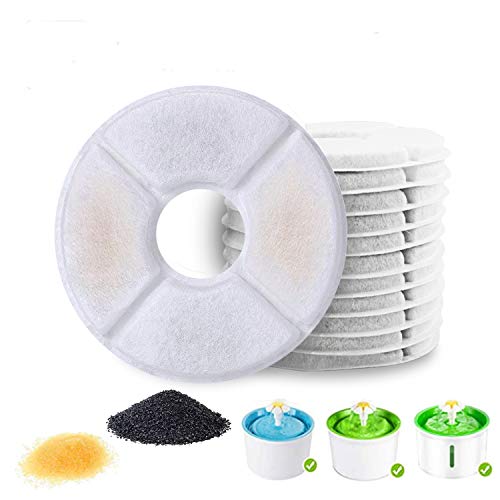 Pet Fountain Filter Replacement - 12 Packs, Pet Water Fountain Filter, Pet Fountain Automatic Water Dispenser Filters Activated Carbon Drinking Water Fountain Filters Replacement (12PCS)…