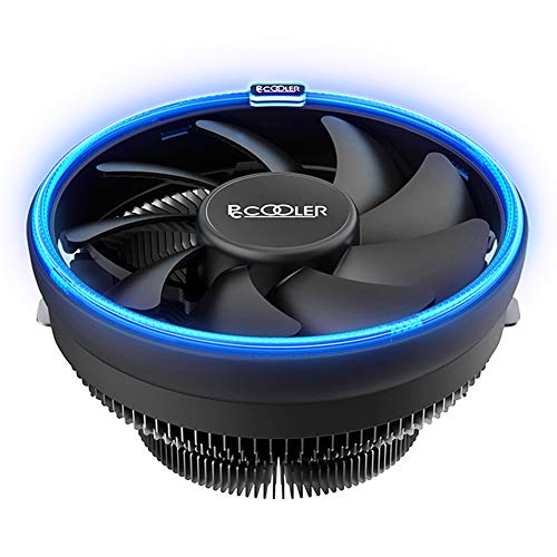 PCCOOLER E126M B Low-Profile CPU Cooler with Quiet PWM Fan | Turbocharged Design - All-Round Cooling for Computer Case | Corona LED Blue Frame | Compatible with Intel LGA1700/1200/115X AMD AM5/AM4/AM3