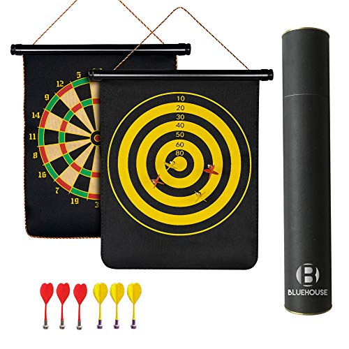 Bluehouse Dart Magnetic - Magnetic Darts Board Game Set - Magnet Boards Replacement for Kids and Big Teens and Adults - Safety with Small Arrows, 15 inch, Easy to Hang Anywhere