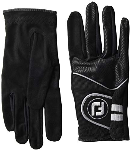 FootJoy Men's RainGrip Golf Gloves, Pair (Black)