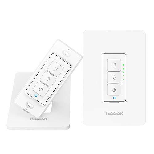 3 Way Smart Dimmer Switch for Dimmable LED Lights, WiFi Light Switch Compatible with Alexa and Google Home, Neutral Wire Required, Smart Life APP - White