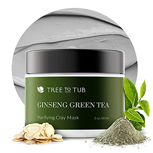 Book Cover Activated Clay Face Masks for Women by Tree to Tub - Non Peel Off Clay Masks - Deep Cleansing Face Mask for Anti-Aging & Hydrating with Indian Bentonite Clay, Vitamin C, Hyaluronic Acid - 2oz