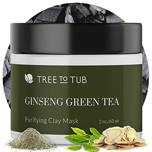 Activated Clay Face Masks for Women by Tree to Tub - Non Peel Off Clay Masks - Deep Cleansing Face Mask for Anti-Aging & Hydrating with Indian Bentonite Clay, Vitamin C, Hyaluronic Acid - 2oz