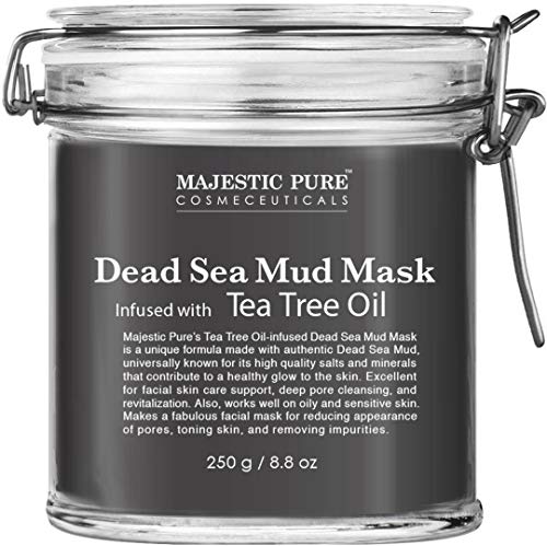 Book Cover Majestic Pure Dead Sea Mud Mask Infused With Tea Tree Oil - Supports Acne Prone and Oily Skin, for Women and Men - Fights Whitehead and Blackhead - Helps Reduce the Appearances of Scars - 8.8 oz