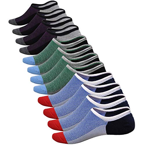 WSupikio No Show Socks Men 6 Pairs Cotton Mens Casual Non-Slip Low Cut Ankle Socks Size 6-12