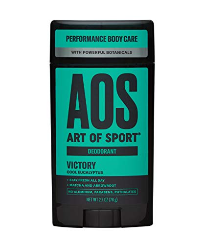 Art of Sport Men's Deodorant - Victory Scent - Aluminum Free Deodorant for Men with Natural Botanicals Matcha & Arrowroot - High Performance Formula for Athletes - Goes on Clear - 2.7oz