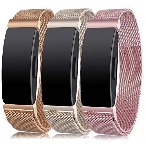 findway Compatible with Fitbit Inspire HR Bands/Inspire Band, Inspire Accessories Stainless Steel Bracelet Women Men Wristbands Strap Compatible for Fitbit Inspire & Inspire HR Fitness Tracker