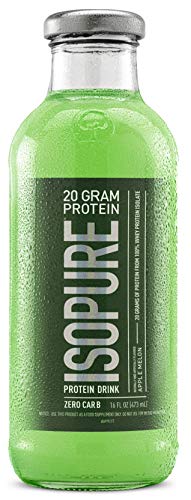 Isopure 20g Protein Drink, 100% Whey Protein Isolate, Zero Carb, Keto Friendly, Flavor: Apple Melon, 12 Count