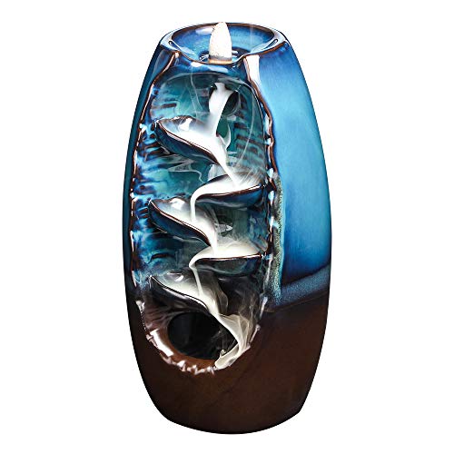 Attom Tech Home Back Flow Incense Burner, Ceramic Waterfall Incense Holder, Incense Ash Catcher