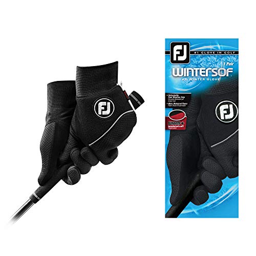FootJoy Men's WinterSof Golf Gloves, Pair (Black)