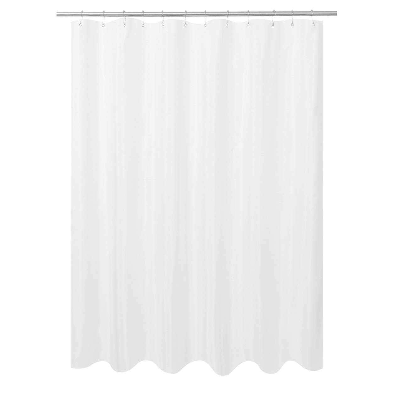 Book Cover N&Y HOME Fabric Shower Curtain or Liner Ultimate Waterproof, Machine Washable, Breathable TPU Fabric Bath Tub Shower Liner, White, 72x72 inch