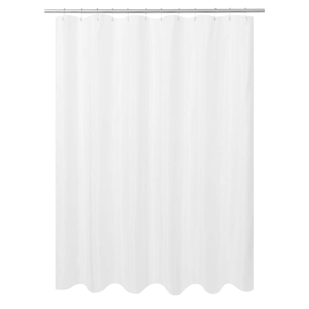 N&Y HOME Fabric Shower Curtain or Liner Ultimate Waterproof, Machine Washable, Breathable TPU Fabric Bath Tub Shower Liner, White, 72x72 inch