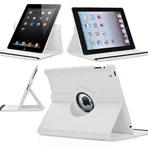 White 360 Degrees Rotating Stand Leather Case for Ipad 2/3 2nd/3nd Generation