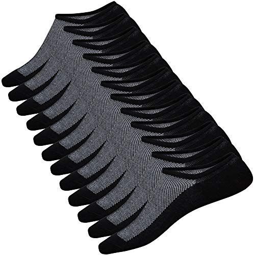 Dericeedic No Show Socks Men 6 Pairs Cotton Mens Casual Non-Slip Low Cut Ankle Socks Size 6-12