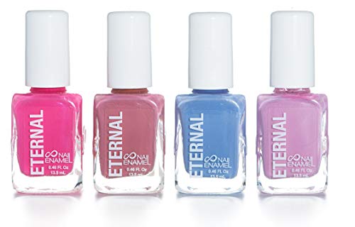 Eternal 4 Collection - 4 Pastel Nail Polish Set: Long Lasting, Quick Dry, Shiny Finish (Tea Time)