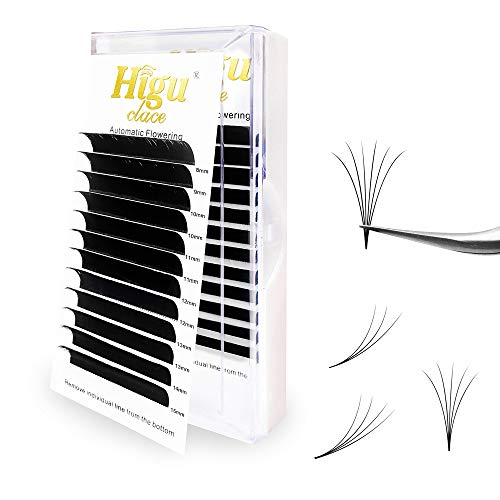 Volume Lash Extensions 0.07 D Curl Mix 8-15mm Eyelash Extensions Easy Fan Volume Lashes Extension Rapid Blooming Lashes Self Fanning 2D-10D-20D Easy Fanning Lash Extensions(0.07 D Mix 8-15mm)