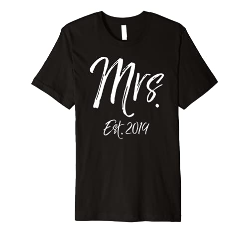 Mens Matching Husband & Wife Wedding Gift Women's Mrs. Est. 2019 Premium T-Shirt