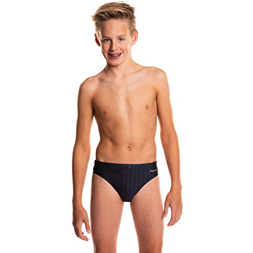 Flow Accelerate Swim Briefs – Boys Brief Style Swimsuit Size 21 to 32 in Black, Navy, and Blue