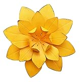 GIFTME 5 Yellow Metal Layered Flower Wall Decor for Bathroom Livingroom Garden Indoor or Outdoor Wall Sculptures(10X2 inch)