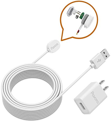 25ft/7.6M, Arlo Ultra/Arlo Pro 3/Arlo Pro 4/Arlo Ultra 2 Power Cable and Adapter, Magnetic Charging Cable for Arlo Ultra Weatherproof Outdoor or Indoor Cable Compatible Arlo Ultra and Arlo Pro 3/4