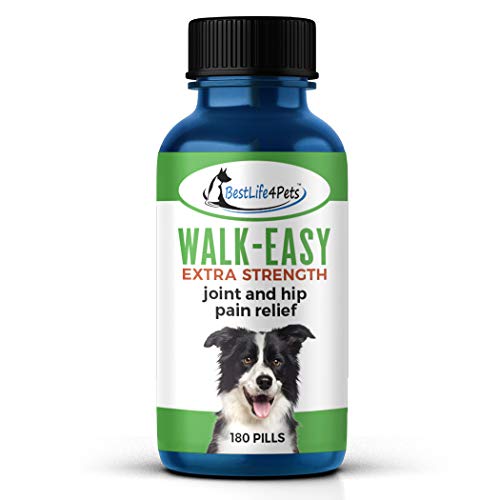 WALK-EASY Extra Strength Dog Joint Supplement - Natural Anti Inflammatory and Pain Relief Treatment Helps Dogs Joints, Hips, Back, Leg Sprains, and More - Easy to Use, no Taste or Smell (180 pills)