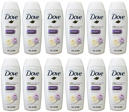 Book Cover Dove Purely Pampering Sweet Cream & Peony Body Wash Travel Size 1.8 Fl.oz Pack Of 12