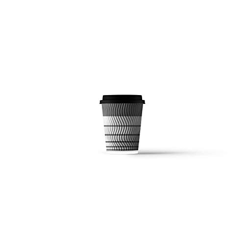 Fubago Disposable Coffee Cups With Lids - 12 oz To Go Coffee Cup (100 Pack) - Double Walled Travel Cups For Hot and Cold Drinks - No Leaks - Insulated Ripple Cups Protect Hands - No Sleeves Needed