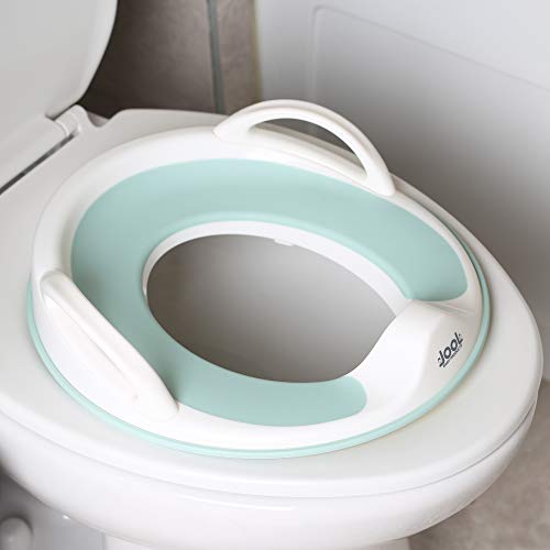 Book Cover Potty Training Seat for Boys and Girls with Handles, Fits Round & Oval Toilets, Non-Slip with Splash Guard, Includes Free Storage Hook - Jool Baby