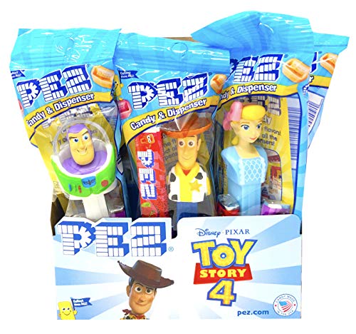 PEZ Toy Story 4 Candy Dispensers Individually Wrapped PEZ Candy and Dispensers with Tru Inertia Kazoo 12 Pack